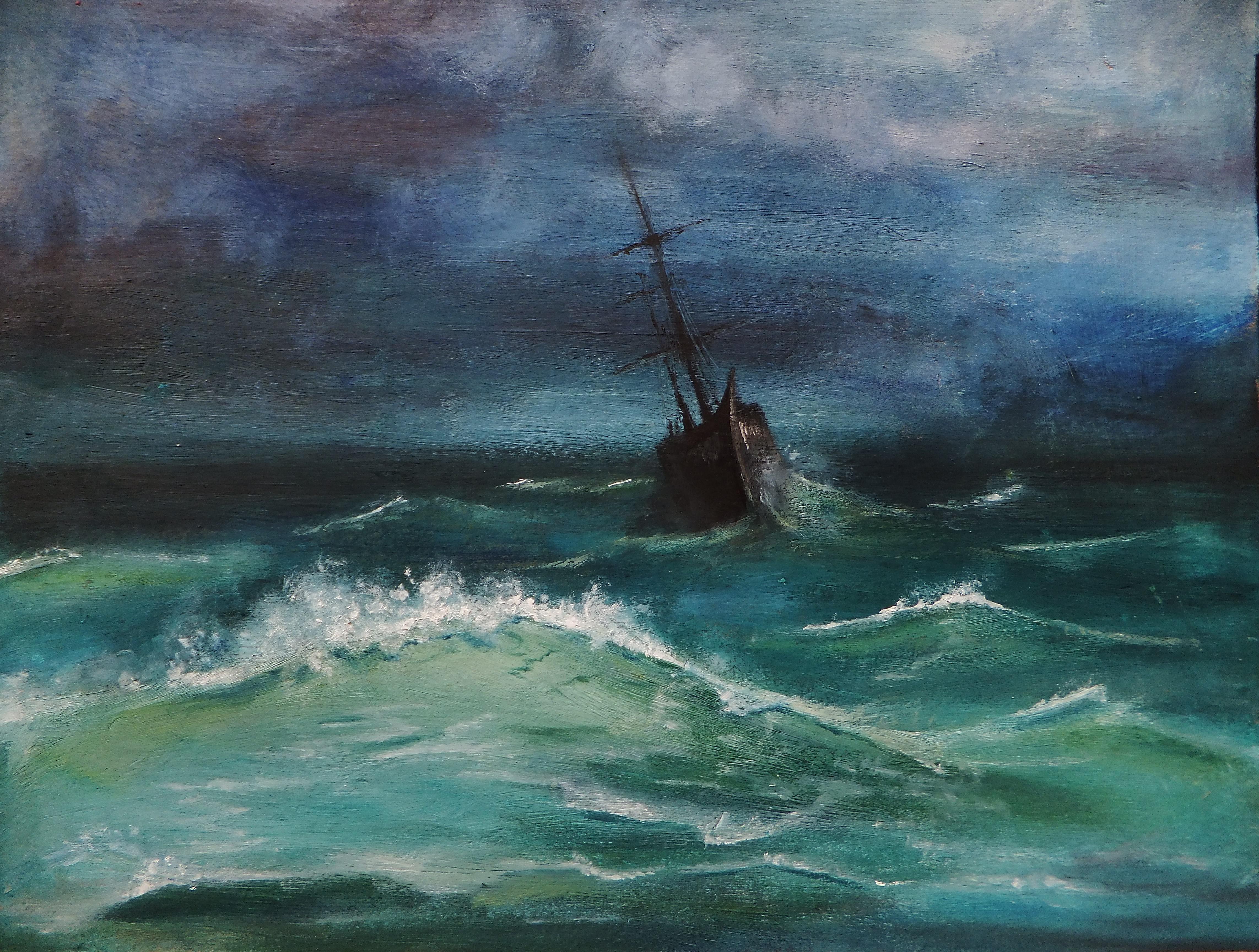Картина Айвазовского тонущий корабль